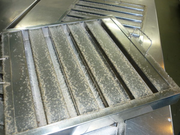 BEFORE - Monthly Filter Deep Cleaning by PJS Hygiene Ltd - Commercial and Industrial monthly kitchen grease filter cleaners throughout Preston, Blackpool, Cumbria, Lake District, Manchester, Liverpool, Chester, Lancashire and the North West.